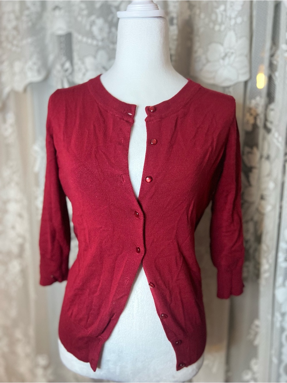 Cyrus Red Women's Cardigan Sweater Medium